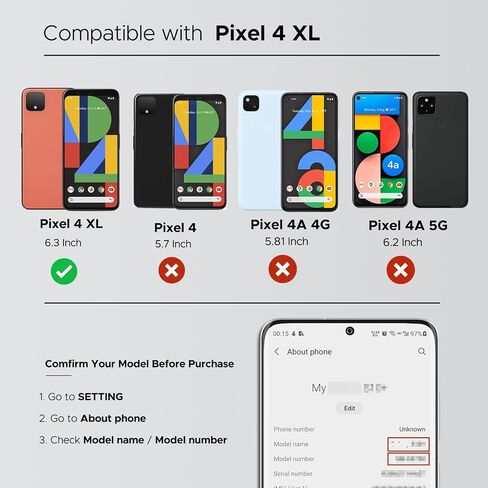 GREEN FUSION Compatible with Pixel 4 XL Back Cover Replacement, Pixel 4 XL Back Housing Door for All Carriers, Includes Repair Tools & Instruction, Black in Saudi Arabia