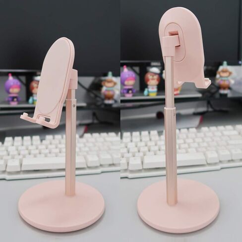 Bright Stone Cell Phone Stand, Angle Height Adjustable Tablet Stand Phone Holder for Desk (4"-10") Pink in Saudi Arabia