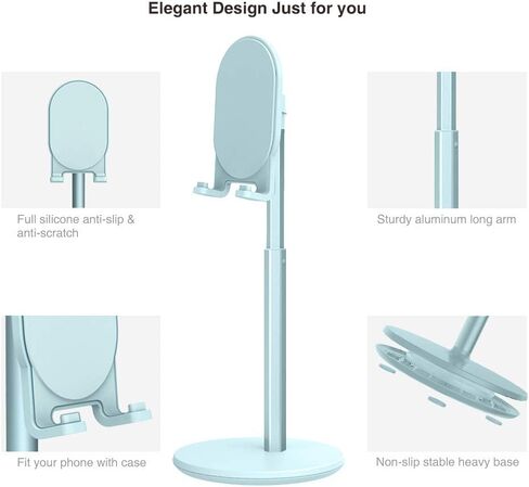 Bright Stone Cell Phone Stand, Angle Height Adjustable Tablet Stand Phone Holder for Desk (4"-10") Pink in Saudi Arabia
