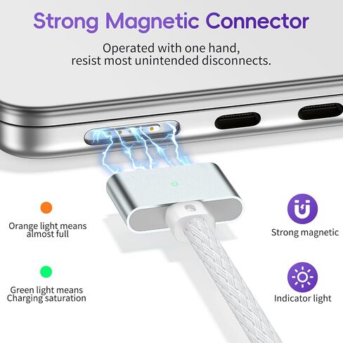 140W USB-C to Magnetic 3 Cable, Compatible with MacBook Magnetic Charging Cable for MacBook Air 2023/2022 (M2), MacBook Pro 2023 (M3, M2, 14-16 inch), MacBook Pro 2021 (M1, 14-16 inch) in Saudi Arabia
