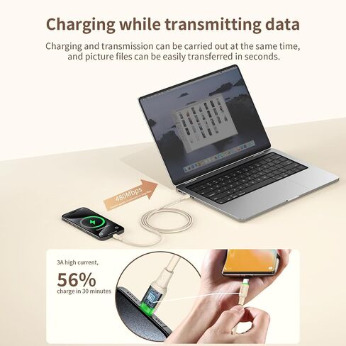mcdodo USB C to USB C Charger Cable PD 65W 4ft Type C Fast Charging Cord Soft Flow Material USBC Charger for iPhone 15/15 Pro/15 Plus/15 Pro Max,Galaxy S23 Ultra,iPad and More(Off-White) in Saudi Arabia