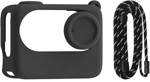 حافظة واقية من السيليكون مع غطاء عدسة وحبل متوافق مع Insta360 GO 3S Action Pod غطاء حماية ناعم الأكمام (أسود) in Saudi Arabia