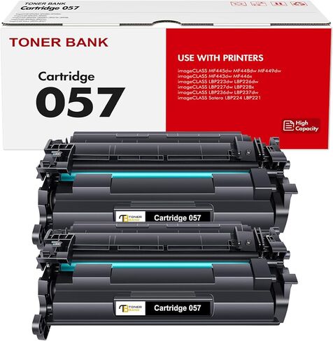 خرطوشة حبر 057 سوداء مكونة من عبوتين بديلة متوافقة مع Canon 057 057H CRG-057 MF445dw MF455dw خرطوشة حبر لحبر الطابعة ImageCLASS MF445dw MF448dw LBP226dw LBP227dw LBP228dw MF449dw MF445 in Kuwait