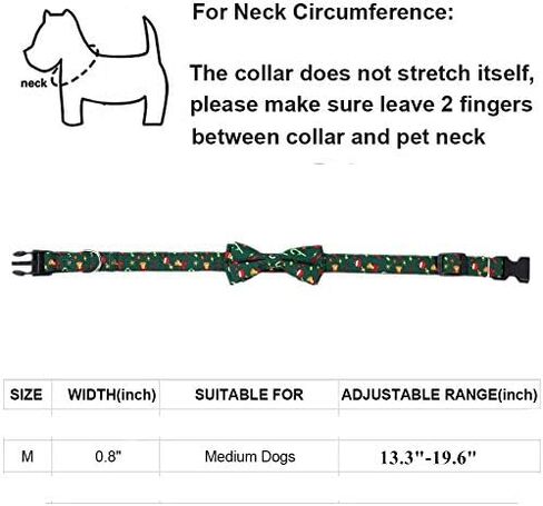 2 Pack Bow Tie Christmas Dog Collar for Medium Dogs, Quick Release Winter Pet Collar in Saudi Arabia