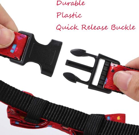 2 Pack Bow Tie Christmas Dog Collar for Medium Dogs, Quick Release Winter Pet Collar in Saudi Arabia