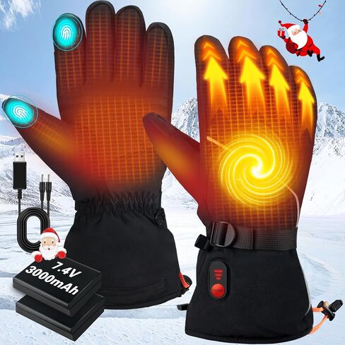 Heated Gloves for Men Women - Rechargeable Electric Heated Gloves, 7.4V Heated Skiing Gloves, Thermal Warming Snowboarding Gloves for Hunting Winter Camping Motorcycle Skiing Outdoor Work in Saudi Arabia