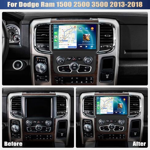 [2+64G] ستيريو سيارة Android 13 لسيارة Dodge Ram 1500 2500 3500 2013-2018 (تيار متردد تلقائي) مع تشغيل لاسلكي وAndroid Auto، راديو سيارة بشاشة تعمل باللمس 9 بوصة مع وصلة مرآة GPS واي فاي بلوتوث FM/RDS راديو SWC HiFi in Saudi Arabia