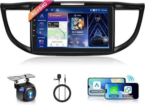 4G+64G Car Stereo for Honda CRV 2012-2016 Wireless Carplay Android Auto,9 inch 1280 * 720P IPS Touch Screen Radio, Android/GPS/WiFi/32EQ DSP Audio/Bluetooth 5.0/SWC/Backup Camera in Saudi Arabia