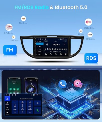 4G+64G Car Stereo for Honda CRV 2012-2016 Wireless Carplay Android Auto,9 inch 1280 * 720P IPS Touch Screen Radio, Android/GPS/WiFi/32EQ DSP Audio/Bluetooth 5.0/SWC/Backup Camera in Saudi Arabia