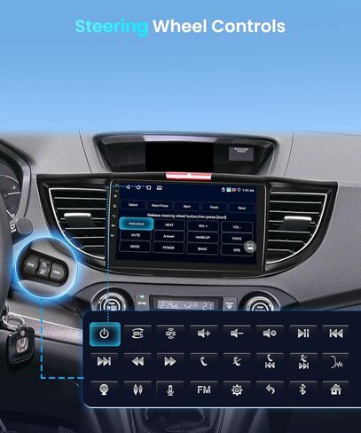 4G+64G Car Stereo for Honda CRV 2012-2016 Wireless Carplay Android Auto,9 inch 1280 * 720P IPS Touch Screen Radio, Android/GPS/WiFi/32EQ DSP Audio/Bluetooth 5.0/SWC/Backup Camera in Saudi Arabia