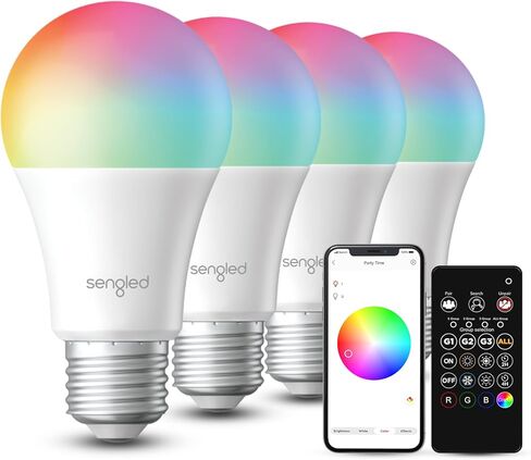 Sengled Dusk to Dawn Light Bulbs Outdoor, 3000K Soft White, A19 LED Sensor Light Bulbs 10.5 Watt Equivalent, 1200LM, Automatic Photocell Light Bulb for Outdoor Lighting, 4 Pack in Saudi Arabia