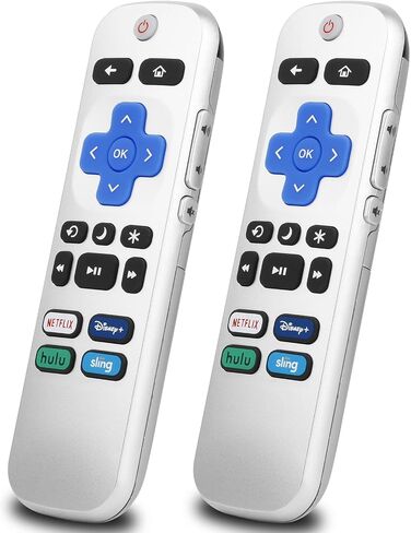 2 Pack Replacement Remote for All Roku TVs. Compatible with TCL Roku, Hisense Roku, Onn Roku, and Philips Roku Smart TVs (Not for Roku Stick and Box), Black in Saudi Arabia