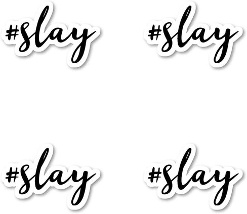 Hashtag Slay Sticker Motivation Quotes Stickers - 3 Pack - Set of 2.5, 3 and 4 Inch Vinyl Laptop Stickers - for Laptop, Phone, Water Bottle, Car & More Decal (3 Pack) S214763-3Pack in Saudi Arabia