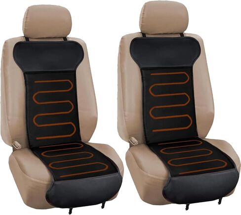 ZONETECH Car Travel Seat Cover Cushion 2-Pack Premium Quality Classic Black Comfortable Seat Cushion in Kuwait