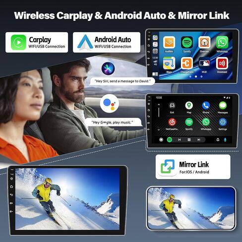 CAMECHO 2+64G Android 13 Car Stereo for Mitsubishi Outlander 2018-2021, Wireless CarPlay Android Auto 10.1" Touch Screen Bluetooth Car Radio with GPS Navigation WiFi EQ/HiFi + AHD Backup Camera + Mic in Saudi Arabia