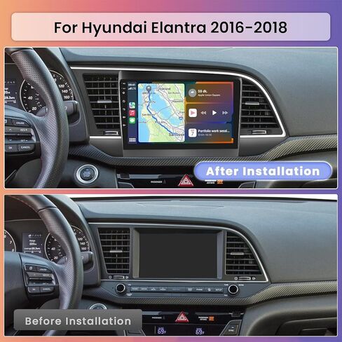 Hikity Android Car Stereo for Hyundai Elantra 2016-2018 Radio 2+64GB 9 Inch Touchscreen Car Radio Wireless Carplay Android Auto Support GPS Navigation WiFi Bluetooth FM EQ Backup Camera in Saudi Arabia