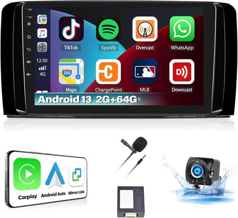 UNITOPSCI 2G+64G Android 13 Car Radio for Mercedes Benz R-Class/W251/R280/R300/R320/R350 2005-2017 with Wireless CarPlay Android Auto, 9" Touchscreen Car Stereo with Bluetooth/GPS/HiFi/WiFi, Cam/SWC in Saudi Arabia