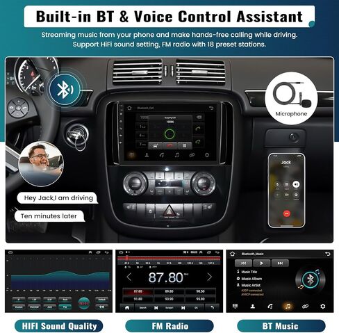 UNITOPSCI 2G+64G Android 13 Car Radio for Mercedes Benz R-Class/W251/R280/R300/R320/R350 2005-2017 with Wireless CarPlay Android Auto, 9" Touchscreen Car Stereo with Bluetooth/GPS/HiFi/WiFi, Cam/SWC in Saudi Arabia