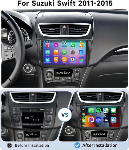 [8 CORE 2G+64G] for Suzuki Swift 2011 2012 2013 2014 2015 Car Stereo with Wireless Carplay/Android Auto, 9 Inch Android 13 IPS Touch Screen Car Radio, WiFi, Bluetooth, DSP, GPS, SWC+HD Camera in Saudi Arabia