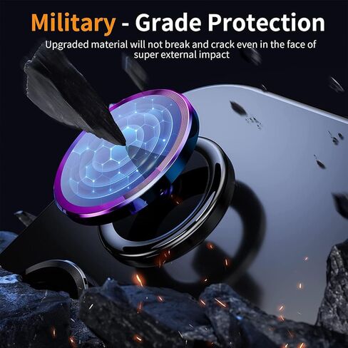 (2 Set for Galaxy S24 Ultra Camera Lens Protector, Scratch-Resistant HD Clarity Ultra-Thin 9H Tempered Glass with Aluminum Edging, Individual Metal Lens Cover (Color) in Kuwait