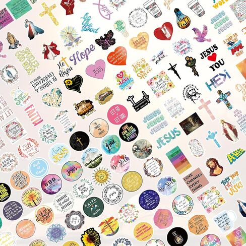 150 قطعة من الملصقات المسيحية، ملصقات آية الكتاب المقدس لزجاجات المياه، ملصقات إيمانية ملهمة، ملصقات تحفيزية ليسوع الديني لأجهزة الكمبيوتر المحمول، شارات سجل القصاصات، هدايا عيد الميلاد، هدايا مسيحية in Kuwait