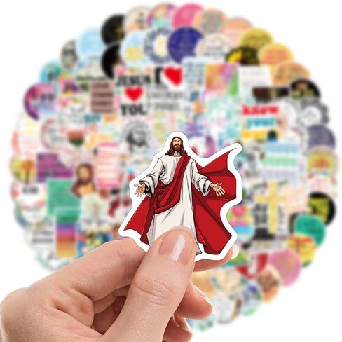150 قطعة من الملصقات المسيحية، ملصقات آية الكتاب المقدس لزجاجات المياه، ملصقات إيمانية ملهمة، ملصقات تحفيزية ليسوع الديني لأجهزة الكمبيوتر المحمول، شارات سجل القصاصات، هدايا عيد الميلاد، هدايا مسيحية in Kuwait