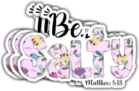 ملصقات Be Salty Christian ملصقات يسوع الكتاب المقدس آية تحفيزية ملهمة اقتباسات لزجاجات المياه وأجهزة الكمبيوتر المحمولة والهواتف Kindles وقبعة صلبة للسيارة - مقاس 3 بوصات (Be Salty) in Kuwait