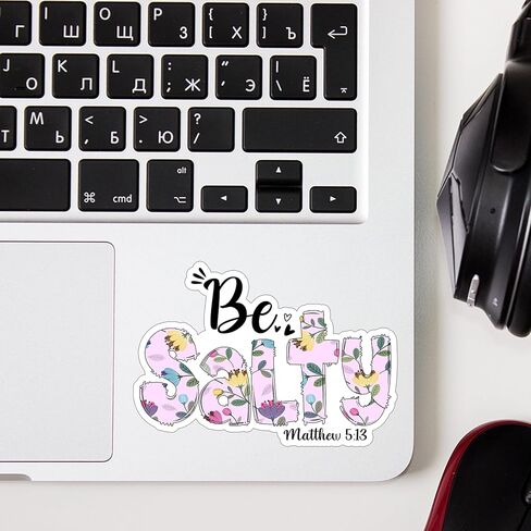 ملصقات Be Salty Christian ملصقات يسوع الكتاب المقدس آية تحفيزية ملهمة اقتباسات لزجاجات المياه وأجهزة الكمبيوتر المحمولة والهواتف Kindles وقبعة صلبة للسيارة - مقاس 3 بوصات (Be Salty) in Kuwait