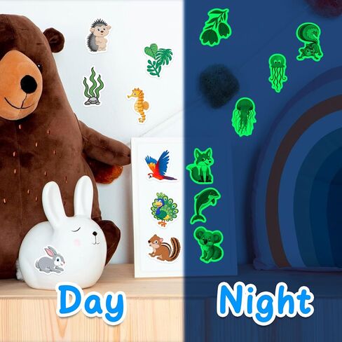 50 Pcs Cute Animal Water Bottle Stickers for Kids, Cartoon Animals Vinyl Waterproof Laptop Decals, Kawaii Animals Sticker Gifts Party Luggage Skateboard Mirror Phone Case Decoration in Saudi Arabia