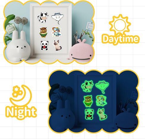 50 Pcs Cute Animal Water Bottle Stickers for Kids, Cartoon Animals Vinyl Waterproof Laptop Decals, Kawaii Animals Sticker Gifts Party Luggage Skateboard Mirror Phone Case Decoration in Saudi Arabia
