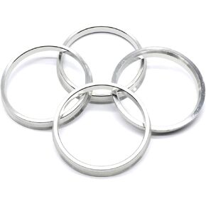 73.1mm OD to 66.1mm ID Silver Aluminum Hub Centric Rings - Pack of 4