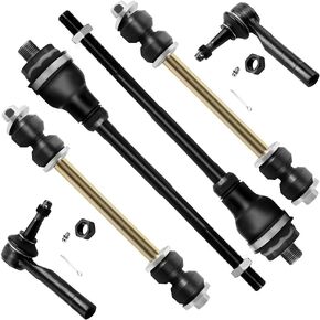 SCITOO 6pcs Suspension Kit 2 Sway Bar Links 2 Outer 2 Inner Tie Rod Ends for Cadillac Escalade EXT for Chevrolet Avalanche 1500 02-06 Silverado 1500 for GMC Sierra 1500 99-06 Tahoe Yukon 01-06 4WD