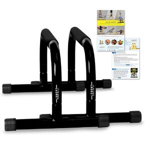 Lebert Fitness Parallette Push Up Bars Dip Station Stand - Perfect for Home and Garage Gym Exercise Equipment - Gymnastics, Calisthenics, Strength Training Parallel Bars for Men and Women