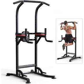 Wesfital Pull Up Bar Power Tower Dip Bar Station Dip Stand Multi-Functional Workout Equipment Strength Training Machine for Men Women Home Gym