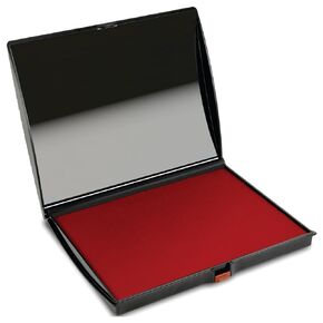 AS-SHI0940188 Shiny Large Stamp Pad, Felt, Plastic Cover, S4, 5" x 7", Black Ink