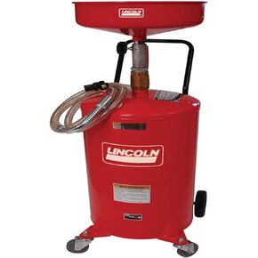 Lincoln 3601 Pressurized Air Operated 18 Gallon Portable Industrial Fluid Drain Tank, Adjustable Funnel Height, Fluid Level Indicator and 14 Inch Bowl