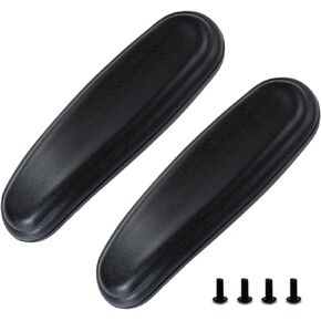 Replacement Office Chair Arm Replacement Armrest Pads Oval Shaped Office Chair Parts Arm Rest for Desk Chair with Mounting Hole Patterns Screws(Set of 2)