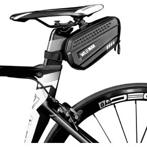 WILD MAN 1.2L Cycling Waterproof Hard Shell Bike Saddle Bag Under Seat for Road Mountain Bicycle Cycling