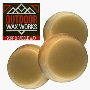 Eco-Friendly Surf Board Wax - Organic Beeswax Surfer Grip Accessories for Skimboard, Bodyboard, Paddle, Longboard Basecoat; Natural in Cold, Cool, Warm, Tropical Waters (3-Pack)