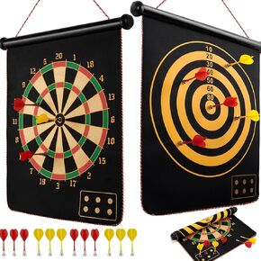 BATURU Magnetic Dart Board with 12 Magnetic Darts, Double-Sided - Safe and Fun Kids Toy for Ages 5-16, Perfect Boys Gift for Ages 5-7, 6-8, 8-10, and 10+ Years Old