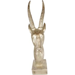 Ebros Golden African Gazelle Antelope Bust Head Sculpture with Trophy Base 16" Tall Wildlife Safari Wild Antelopes Animal Taxidermy Figurine Decor