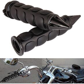 Pair of 1" Dual Black Motorcycle Bar End Hand Grips Handlebar for Cruisers Harley Honda Yamaha Suzuki