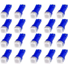 cciyu 20x Blue T5 Blue Dashboard Instrument Panel Instrument Speedometer Gauge Cluster 37 73 74 79 17 57 5050 1-SMD LED Light Bulb 12V (blue)