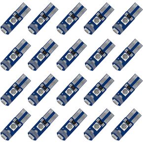 BlyilyB 20-Pack Red T5 17 18 27 37 58 70 73 74 79 85 86 2721 LED Bulbs 3030 Chips LED Lamp for Map,Dashboard,Instrument panel,Dome,Gauge light Bulbs