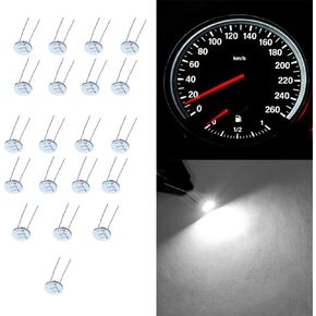cciyu 20Pcs 4.7mm-12v Car White Mini Bulbs Lamps Indicator Cluster Speedometer Backlight Lighting Replacement fit for GM GMC