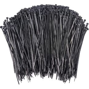 1000 Pcs Black Zip Ties, 4 Inch Small Self-Locking Nylon Cable Ties, Premium Thin Plastic Wraps Wire Ties for Indoor and Outdoor