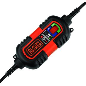 BLACK+DECKER BM3B Fully Automatic 6V/12V Battery Charger/Maintainer with Cable Clamps and O-Ring Terminals