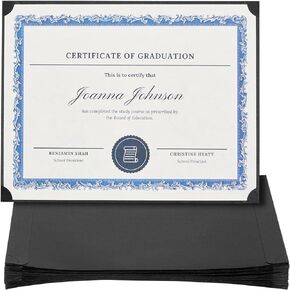 Best Paper Greetings 24-Pack Single Sided Award Certificate Holders - Bulk Certificate Holders for Graduation, Diploma, Employee Appreciation, Certification (fits 8.5x11, Black)