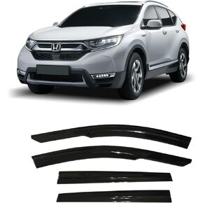 واقيات منحرف النافذة الجانبية بشريط 2023-2024 لسيارة Honda Pilot LX Sport EX-L TrailSport Touring Elite واقيات المطر الملونة بالدخان
