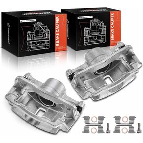 A-Premium Disc Brake Caliper Assembly with Bracket Compatible with Select Honda and Acura Models - Civic 1996-2011, EL 1997-2000, Insight 2010-2014 - Front Driver and Passenger Side, 2-PC Set